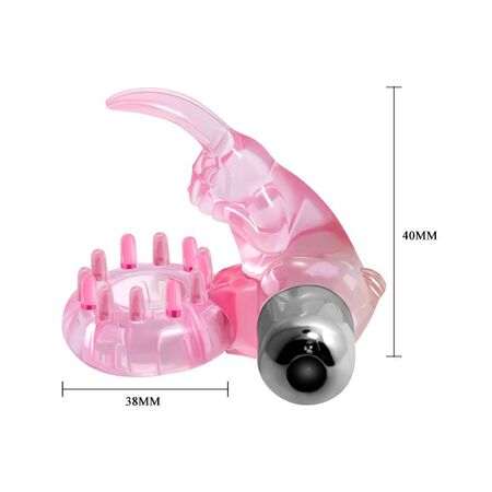 Розовое эрекционное виброкольцо с клиторальным зайчиком Love Rabbit Ring